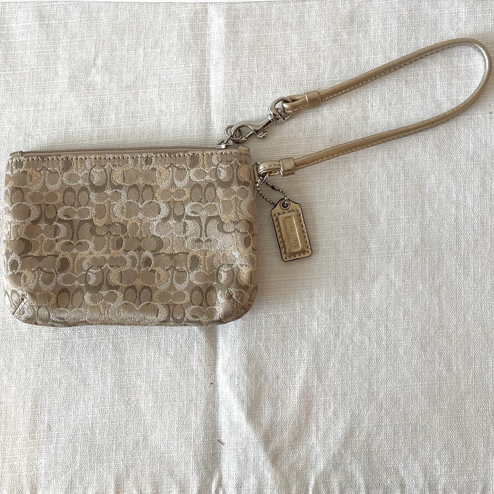 COACH Signature Gold Clutch